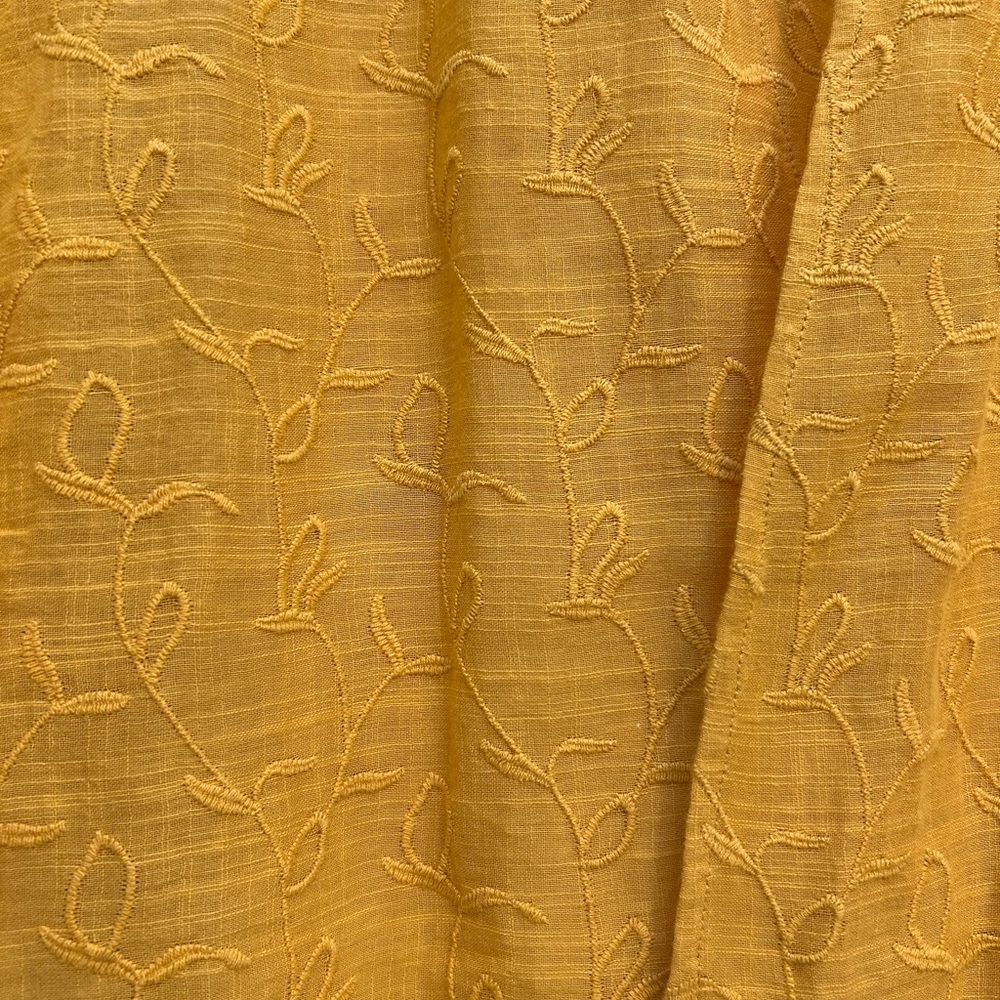 Lucky Brand Golden Yellow BoHo Embroidered Open Jacket O/S - Picture 2 of 5